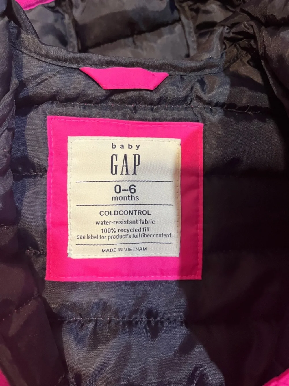 Baby Gap Hooded Puffer Jacket - Bright Pink - Picture 4 of 6